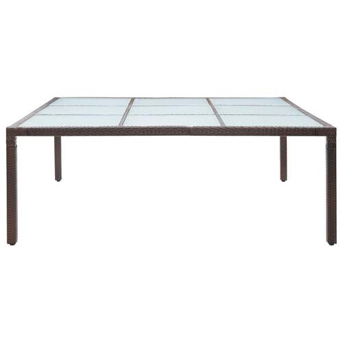 Havebord 200x200x74 cm polyrattan brun