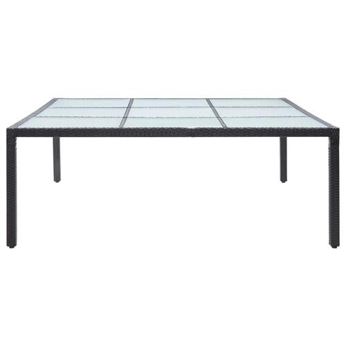 Havebord 200x200x74 cm polyrattan sort
