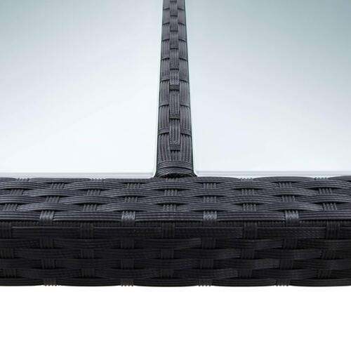 Havebord 200x200x74 cm polyrattan sort