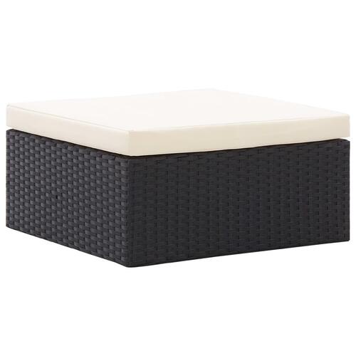 Solseng med baldakin polyrattan sort