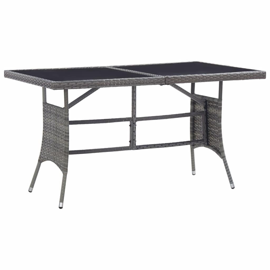 Havebord 140 x 80 x 74 cm polyrattan grå