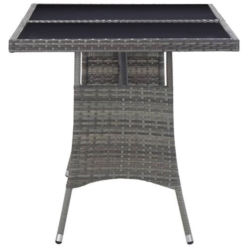 Havebord 140 x 80 x 74 cm polyrattan grå