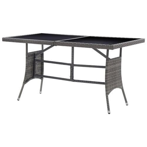 Havebord 140 x 80 x 74 cm polyrattan grå