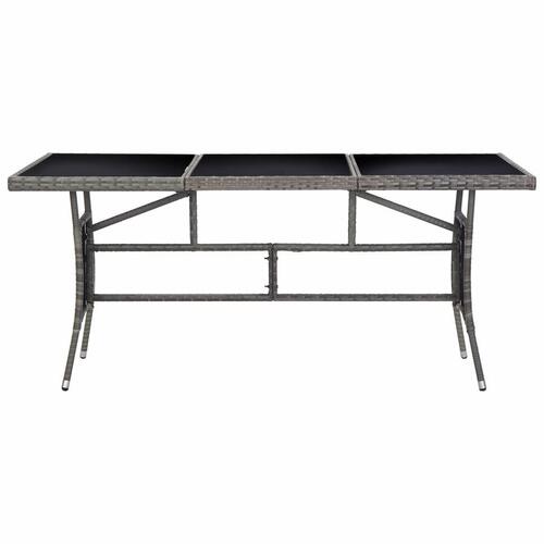 Havebord 170 x 80 x 74 cm polyrattan grå
