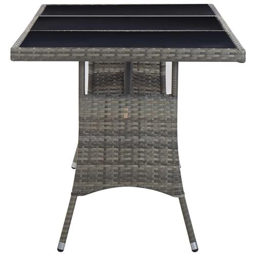 Havebord 170 x 80 x 74 cm polyrattan grå