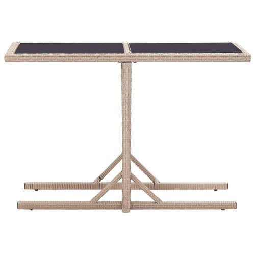 Havebord 110x53x72 cm beige glas og polyrattan
