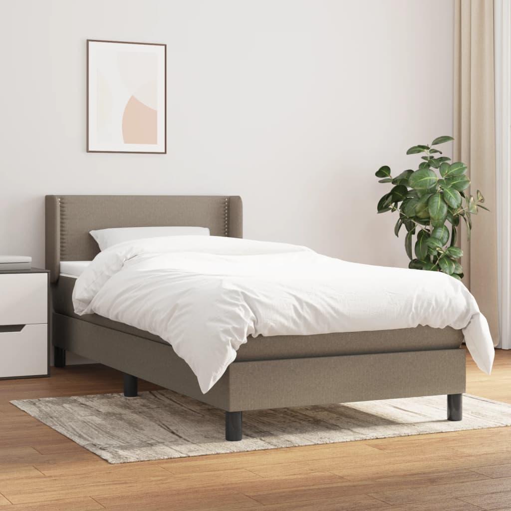Kontinentalseng med madras 80x200 cm stof gråbrun