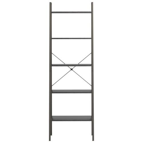 Stigereol med 5 hylder 56x35x174 cm sort