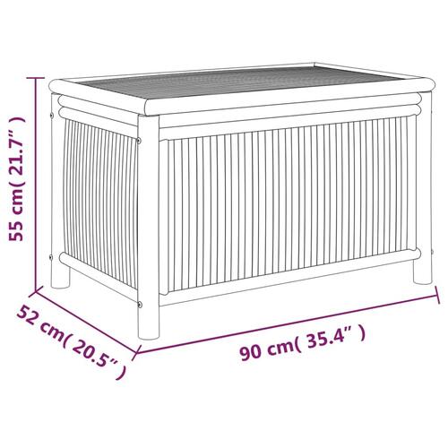 Opbevaringskasse til haven Box 90x52x55 cm bambus