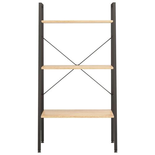 Stigereol med 3 hylder 56x35x108 cm lysebrun og sort