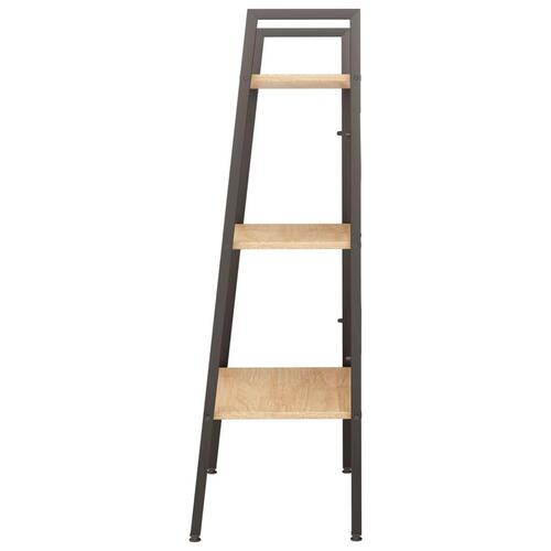 Stigereol med 3 hylder 56x35x108 cm lysebrun og sort