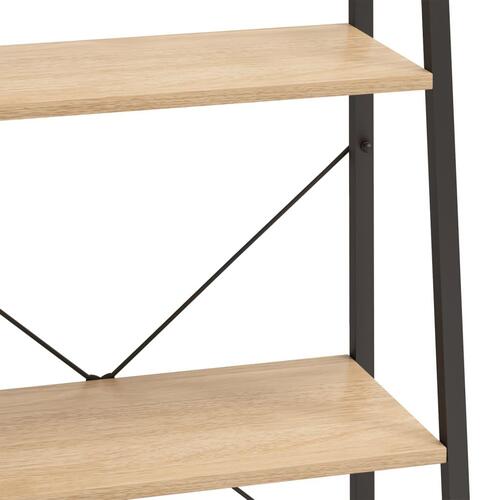 Stigereol med 3 hylder 56x35x108 cm lysebrun og sort