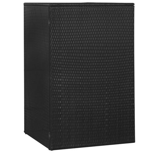 Enkelt skraldespandsskjuler 76x78x120 cm polyrattan sort