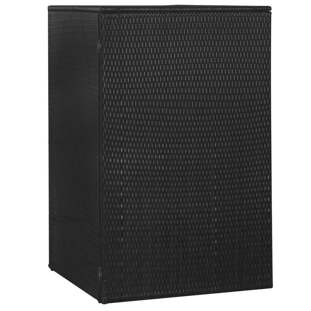 Enkelt skraldespandsskjuler 76x78x120 cm polyrattan sort