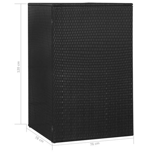 Enkelt skraldespandsskjuler 76x78x120 cm polyrattan sort