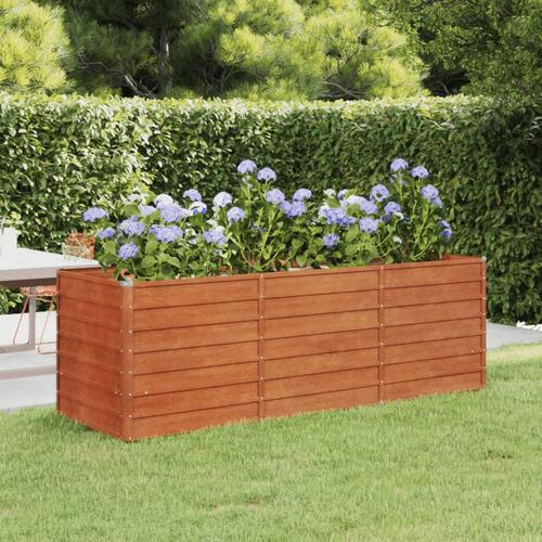 Højbed 240x80x77 cm cortenstål rustfarvet