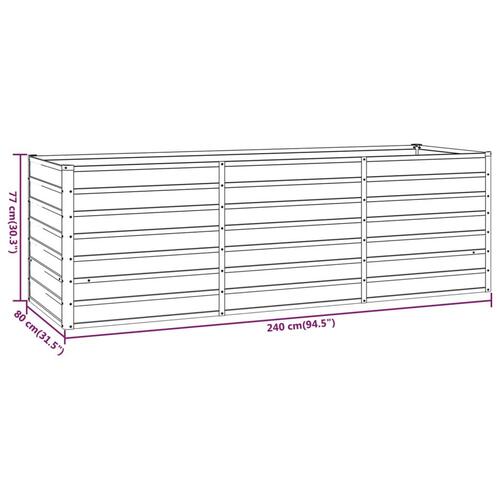 Højbed 240x80x77 cm cortenstål rustfarvet