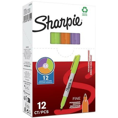 Sprittusch Sharpie Grøn Lilla Orange (12 enheder)