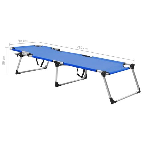 Liggestol til ældre ekstra høj og foldbar aluminium blå