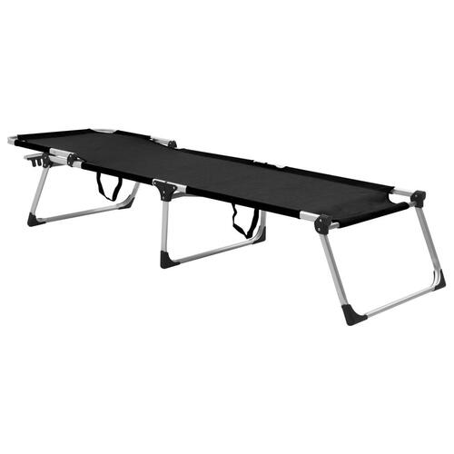 Liggestol til ældre ekstra høj og foldbar aluminium sort