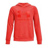 Hættetrøje til Børn Under Armour Rival Big Logo Rød 10-12 år