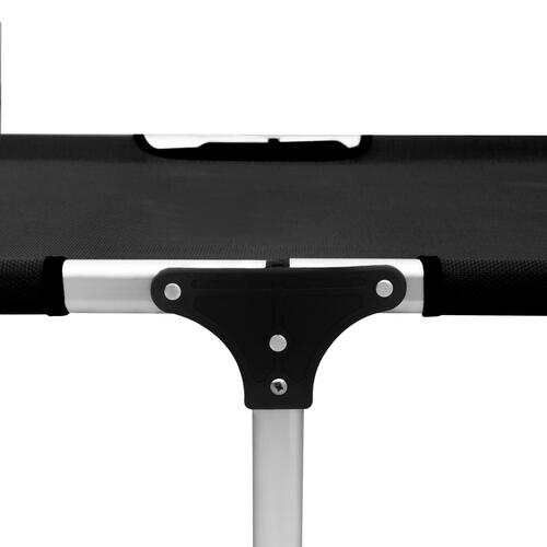 Liggestol til ældre ekstra høj og foldbar aluminium sort