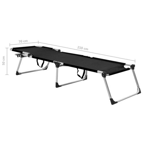 Liggestol til ældre ekstra høj og foldbar aluminium sort