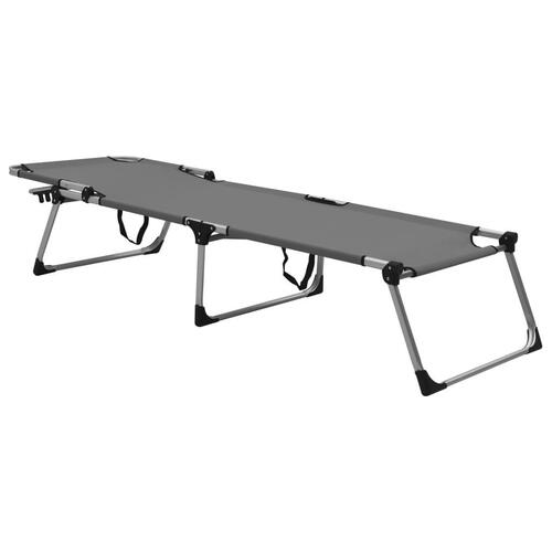 Liggestol til ældre ekstra høj og foldbar aluminium grå