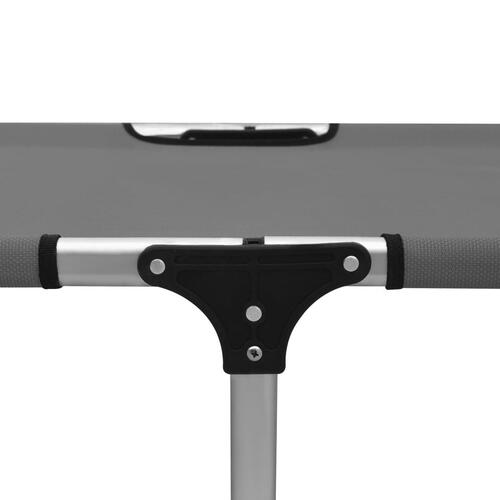 Liggestol til ældre ekstra høj og foldbar aluminium grå