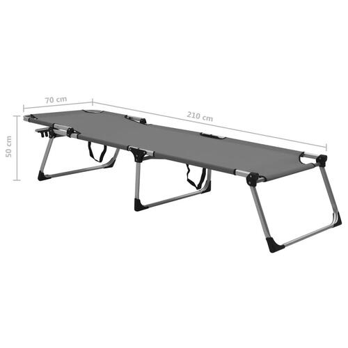 Liggestol til ældre ekstra høj og foldbar aluminium grå