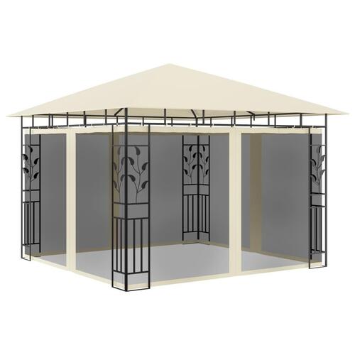 Pavillon med myggenet 3x3x2,73 m 180 g/m² cremefarvet