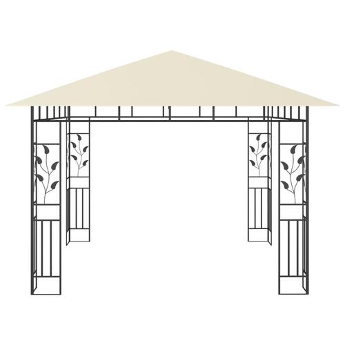 Pavillon med myggenet 3x3x2,73 m 180 g/m² cremefarvet
