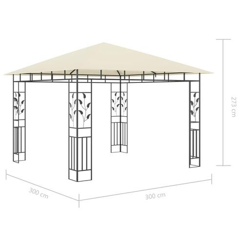Pavillon med myggenet 3x3x2,73 m 180 g/m² cremefarvet