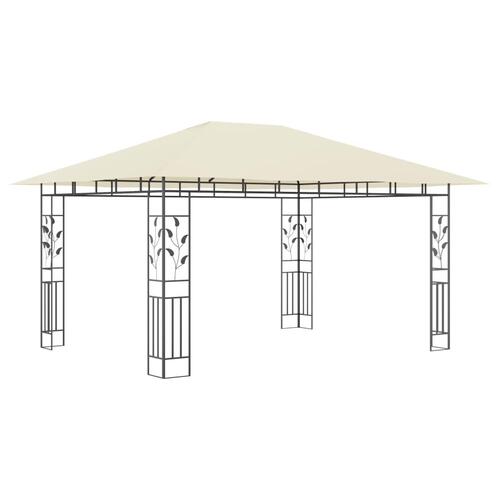 Pavillon med myggenet 4x3x2,73 m 180 g/m² cremefarvet