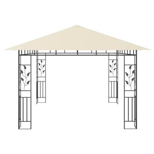 Pavillon med myggenet 4x3x2,73 m 180 g/m² cremefarvet