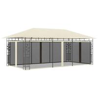 Pavillon med myggenet 6x3x2,73 cm cremefarvet