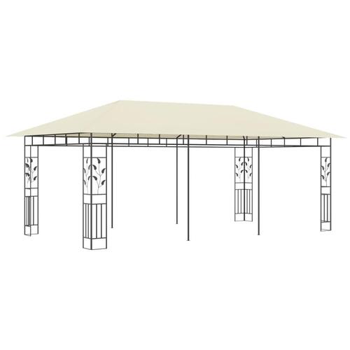 Pavillon med myggenet 6x3x2,73 cm cremefarvet