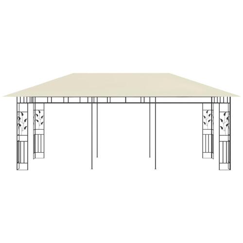 Pavillon med myggenet 6x3x2,73 cm cremefarvet