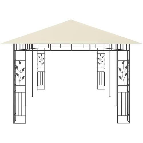 Pavillon med myggenet 6x3x2,73 cm cremefarvet