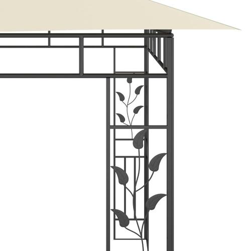 Pavillon med myggenet 6x3x2,73 cm cremefarvet