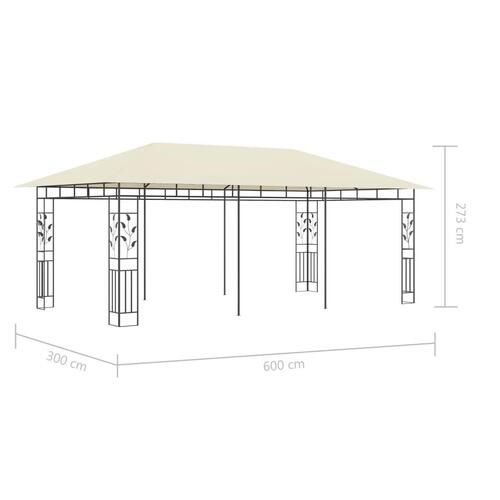 Pavillon med myggenet 6x3x2,73 cm cremefarvet