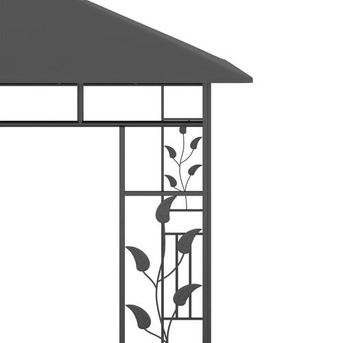 Pavillon med myggenet 3x3x,2,73 m 180 g/m² antracitgrå
