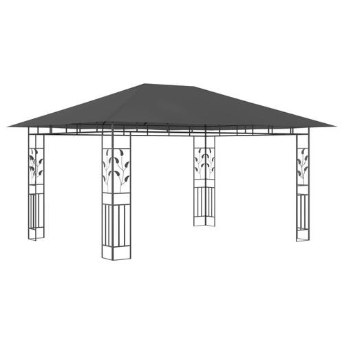 Pavillon med myggenet 4x3x2,73 m 180 g/m² antracitgrå