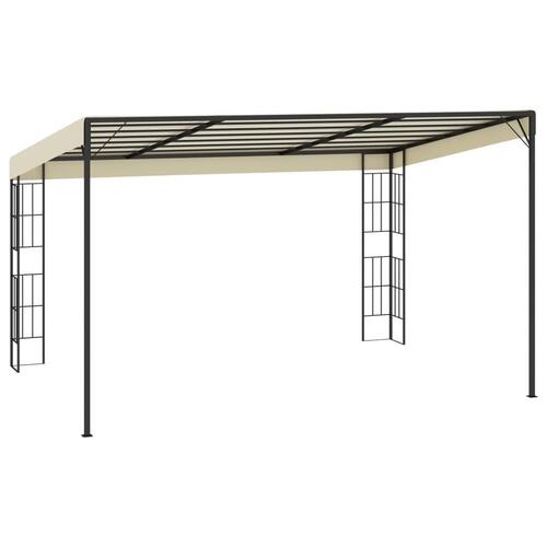 Vægmonteret pavillon 3x4 m stof cremefarvet