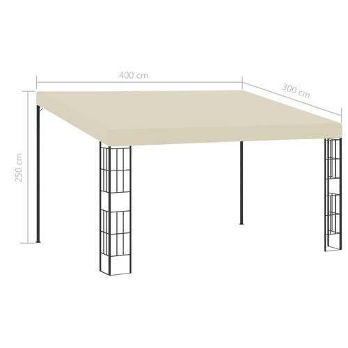 Vægmonteret pavillon 3x4 m stof cremefarvet