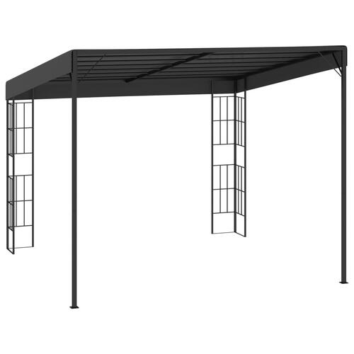 Vægmonteret pavillon 3x3 m stof antracitgrå