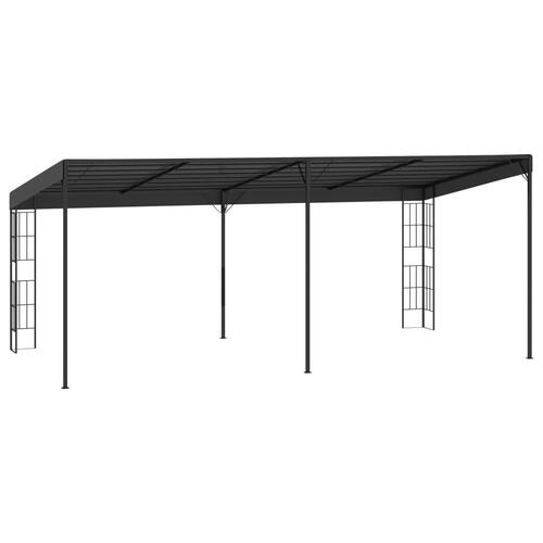 Vægmonteret pavillon 3x6 m stof antracitgrå