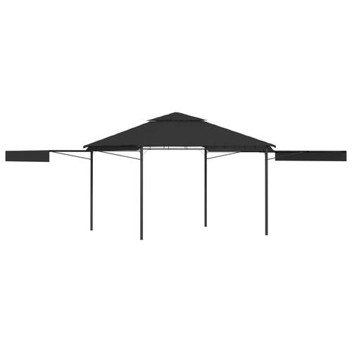 Pavillon med 2 udvidelige tage 3x3x2,75 m 180 g/m² antracitgrå