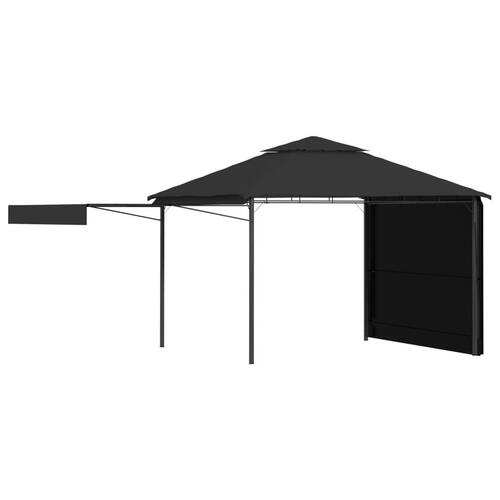 Pavillon med 2 udvidelige tage 3x3x2,75 m 180 g/m² antracitgrå