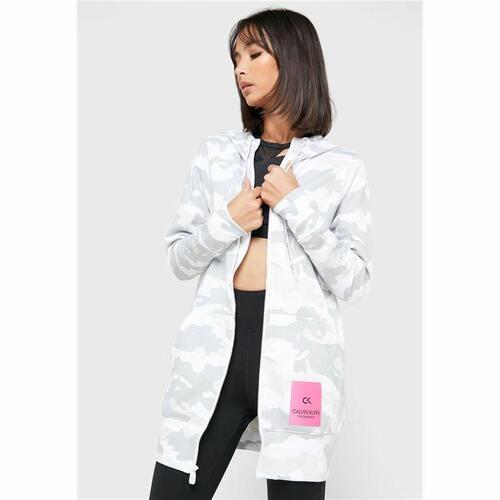 Sportsjakke til damer Calvin Klein Full Zip Hvid L